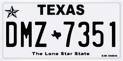 TX license plate DMZ7351