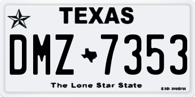 TX license plate DMZ7353