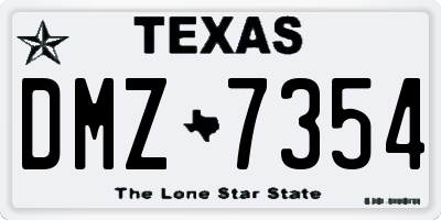 TX license plate DMZ7354