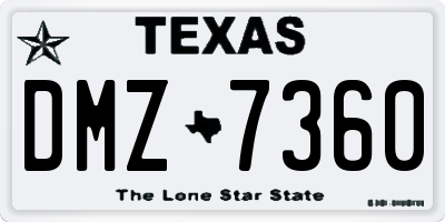 TX license plate DMZ7360