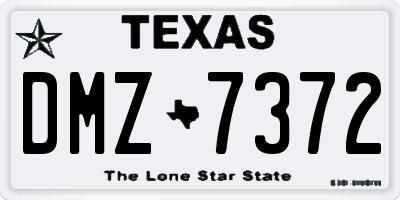 TX license plate DMZ7372