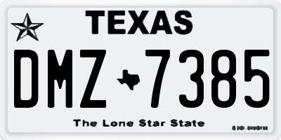 TX license plate DMZ7385