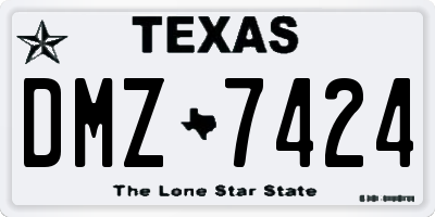 TX license plate DMZ7424