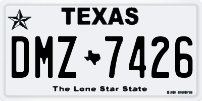 TX license plate DMZ7426