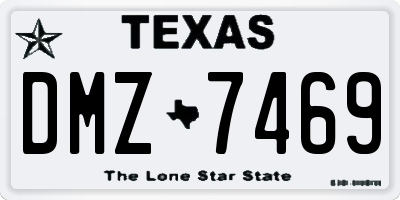 TX license plate DMZ7469