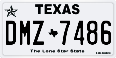 TX license plate DMZ7486