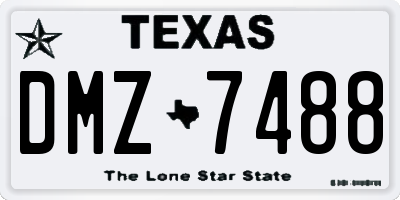 TX license plate DMZ7488