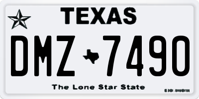 TX license plate DMZ7490