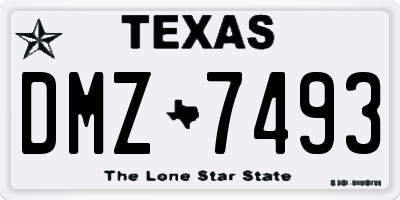 TX license plate DMZ7493