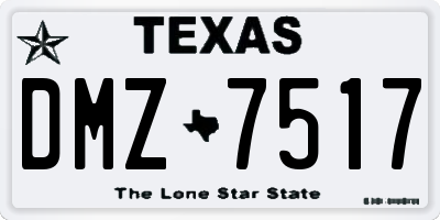 TX license plate DMZ7517