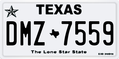 TX license plate DMZ7559