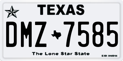 TX license plate DMZ7585