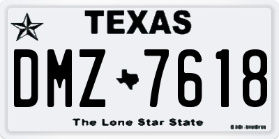 TX license plate DMZ7618