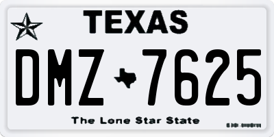 TX license plate DMZ7625