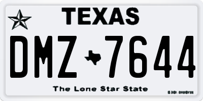 TX license plate DMZ7644