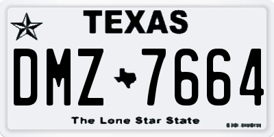 TX license plate DMZ7664