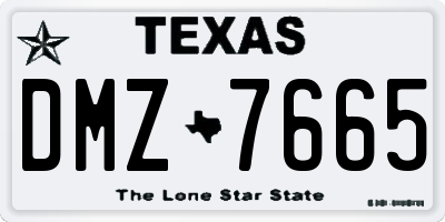 TX license plate DMZ7665