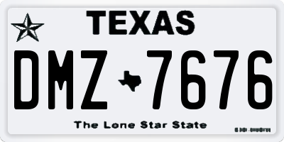 TX license plate DMZ7676