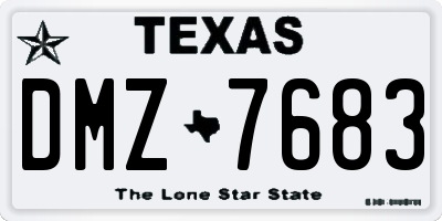 TX license plate DMZ7683