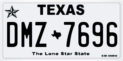 TX license plate DMZ7696