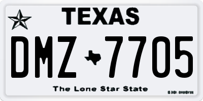 TX license plate DMZ7705