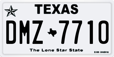 TX license plate DMZ7710