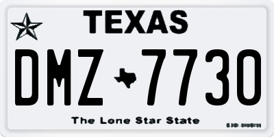 TX license plate DMZ7730