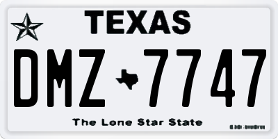 TX license plate DMZ7747