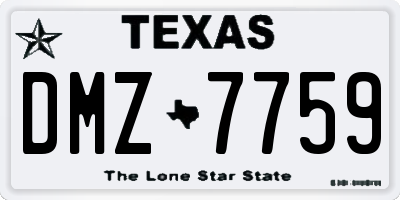 TX license plate DMZ7759