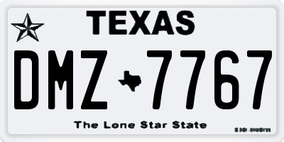 TX license plate DMZ7767