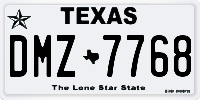 TX license plate DMZ7768