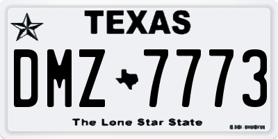 TX license plate DMZ7773