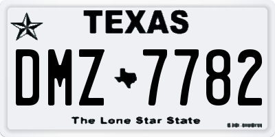 TX license plate DMZ7782