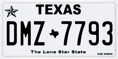 TX license plate DMZ7793