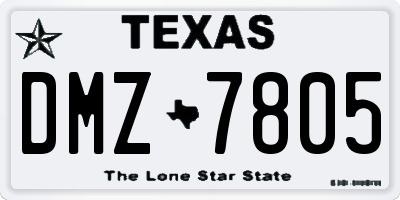 TX license plate DMZ7805