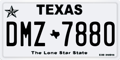 TX license plate DMZ7880