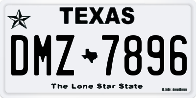 TX license plate DMZ7896