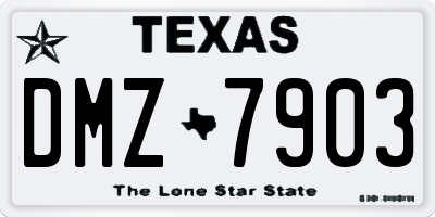 TX license plate DMZ7903