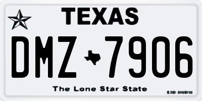 TX license plate DMZ7906