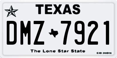 TX license plate DMZ7921