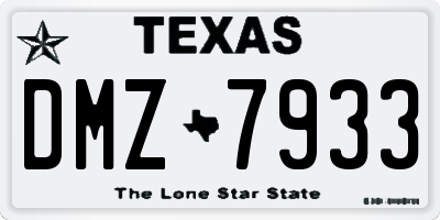 TX license plate DMZ7933