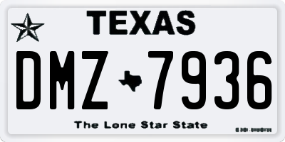 TX license plate DMZ7936