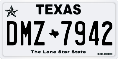 TX license plate DMZ7942