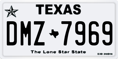 TX license plate DMZ7969