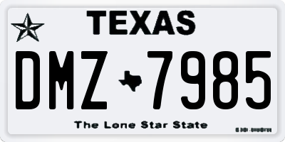 TX license plate DMZ7985