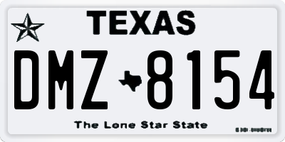 TX license plate DMZ8154