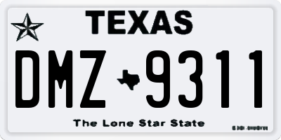 TX license plate DMZ9311