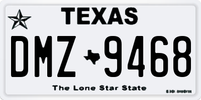 TX license plate DMZ9468