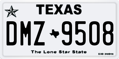 TX license plate DMZ9508