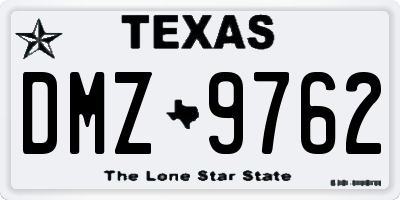 TX license plate DMZ9762